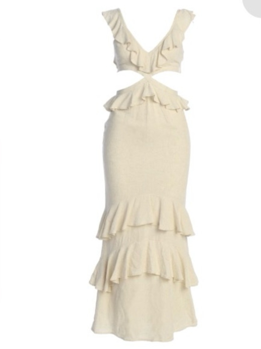 JLUXLABEL Ivory Ruffle Cutout Backless Maxi Dress - Picture 4 of 7